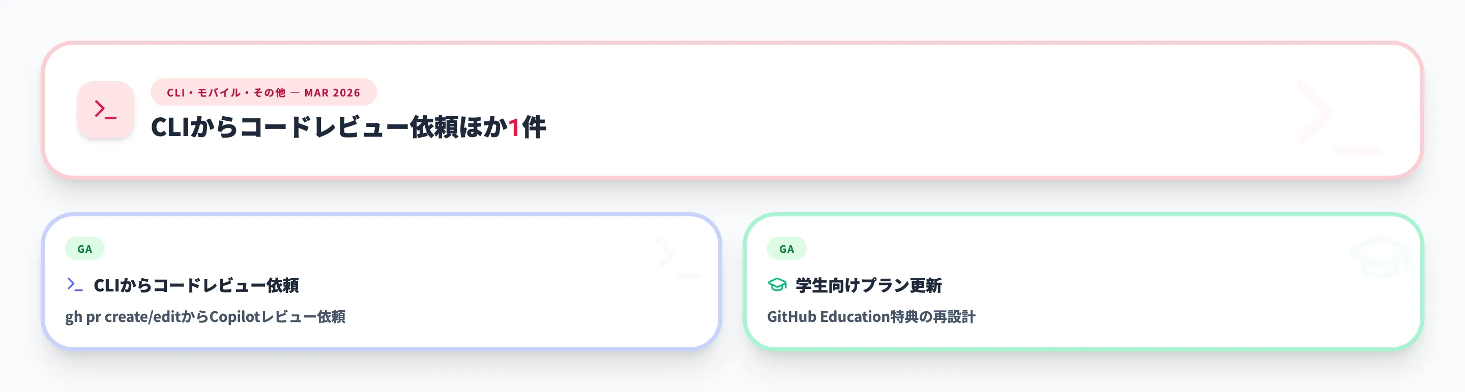 CLI・モバイル・その他 2026年3月