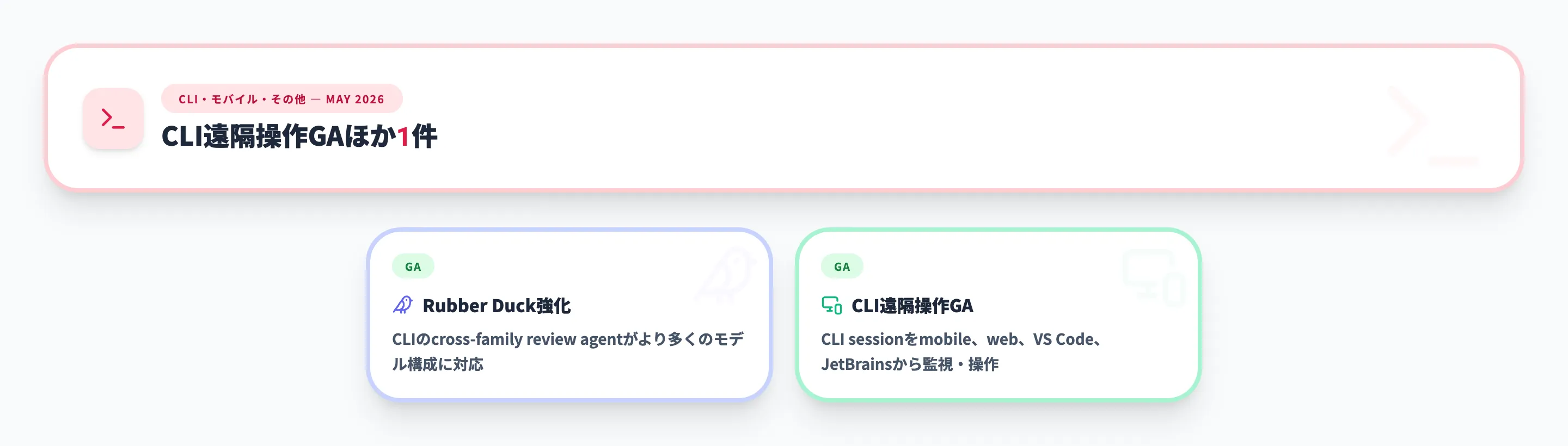 CLI・モバイル・その他 2026年5月