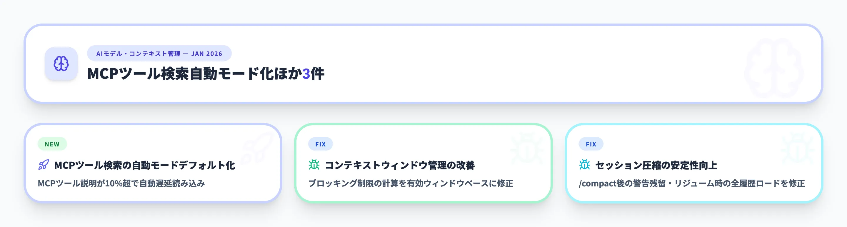AIモデル・コンテキスト管理 2026年1月