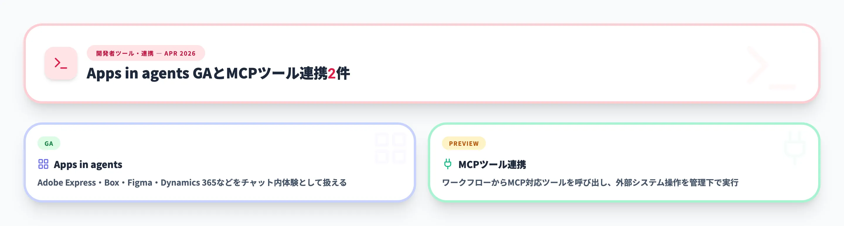 開発者ツール・連携 2026年4月
