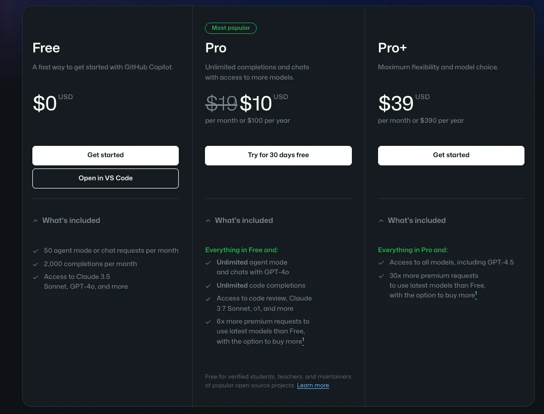 Github Copilotの個人向けプランt