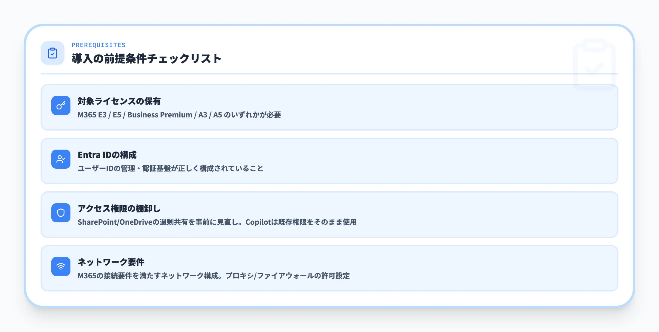 導入の前提条件