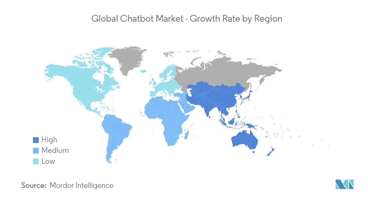 地域別チャットボット市場の成長率