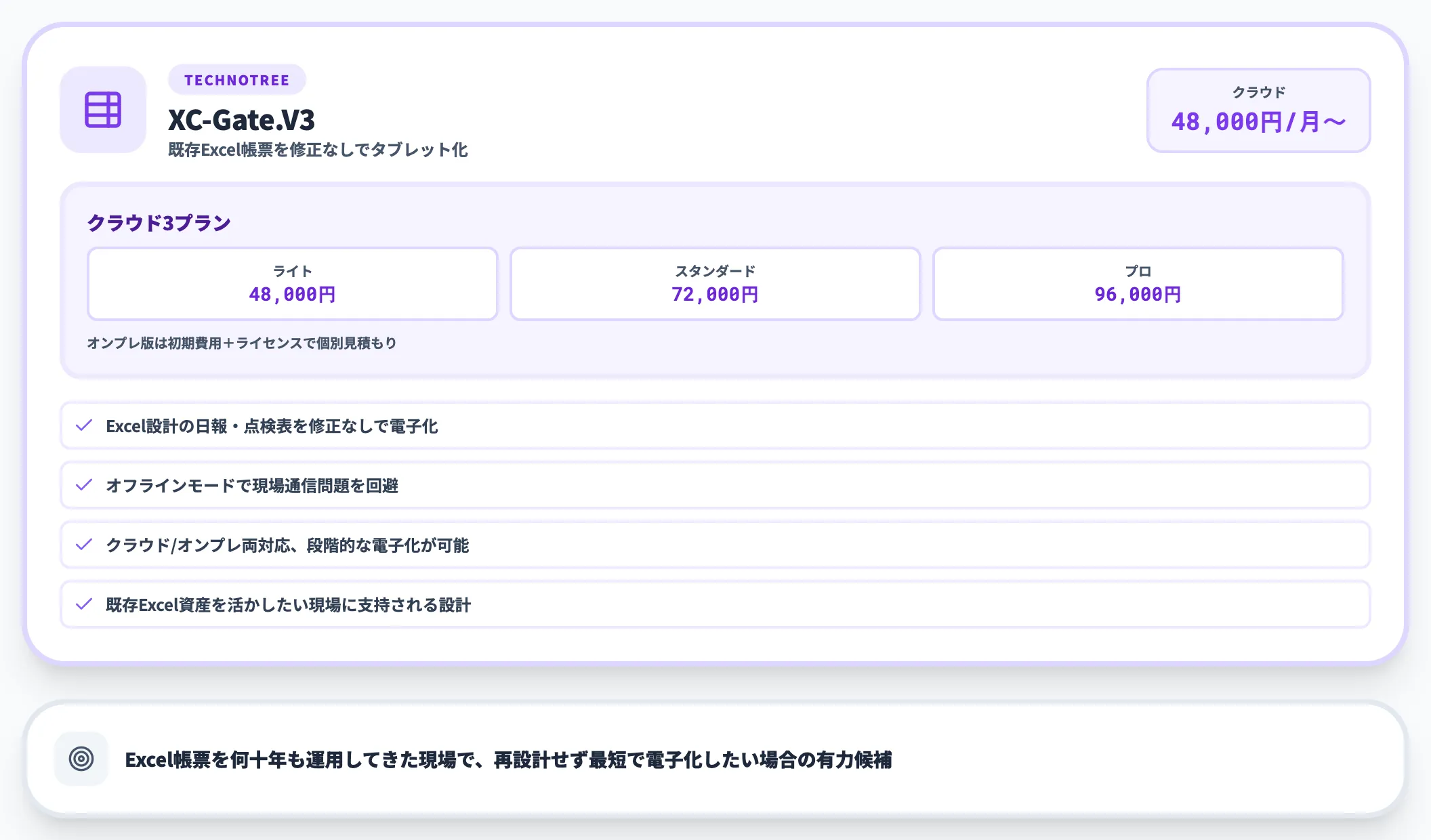 XC-Gate｜Excel帳票をそのままタブレット移行