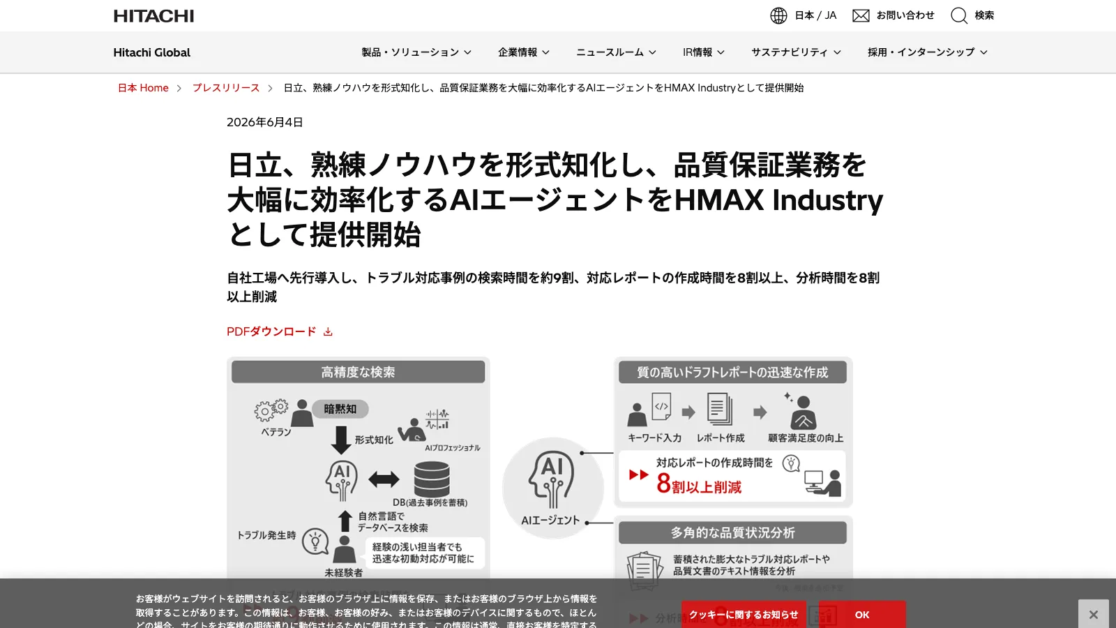 日立 HMAX Industry 製造業向けAIエージェント発表
