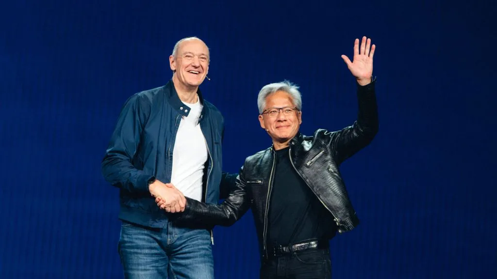 Siemens CEO Roland BuschとNVIDIA CEO Jensen Huangが登壇したCES 2026のステージ