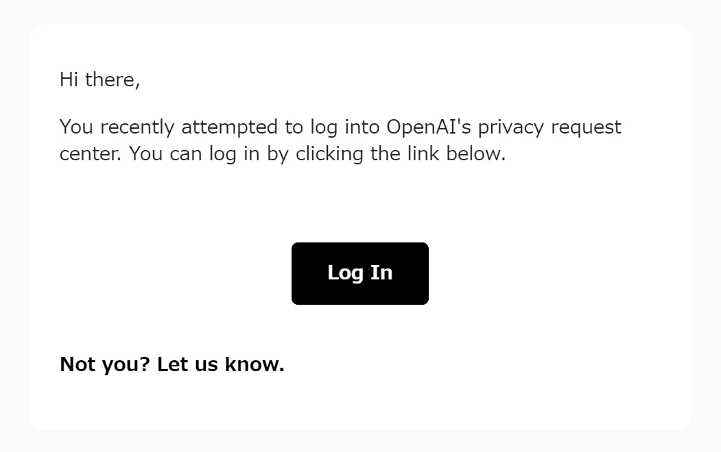 OpenAIからのメール