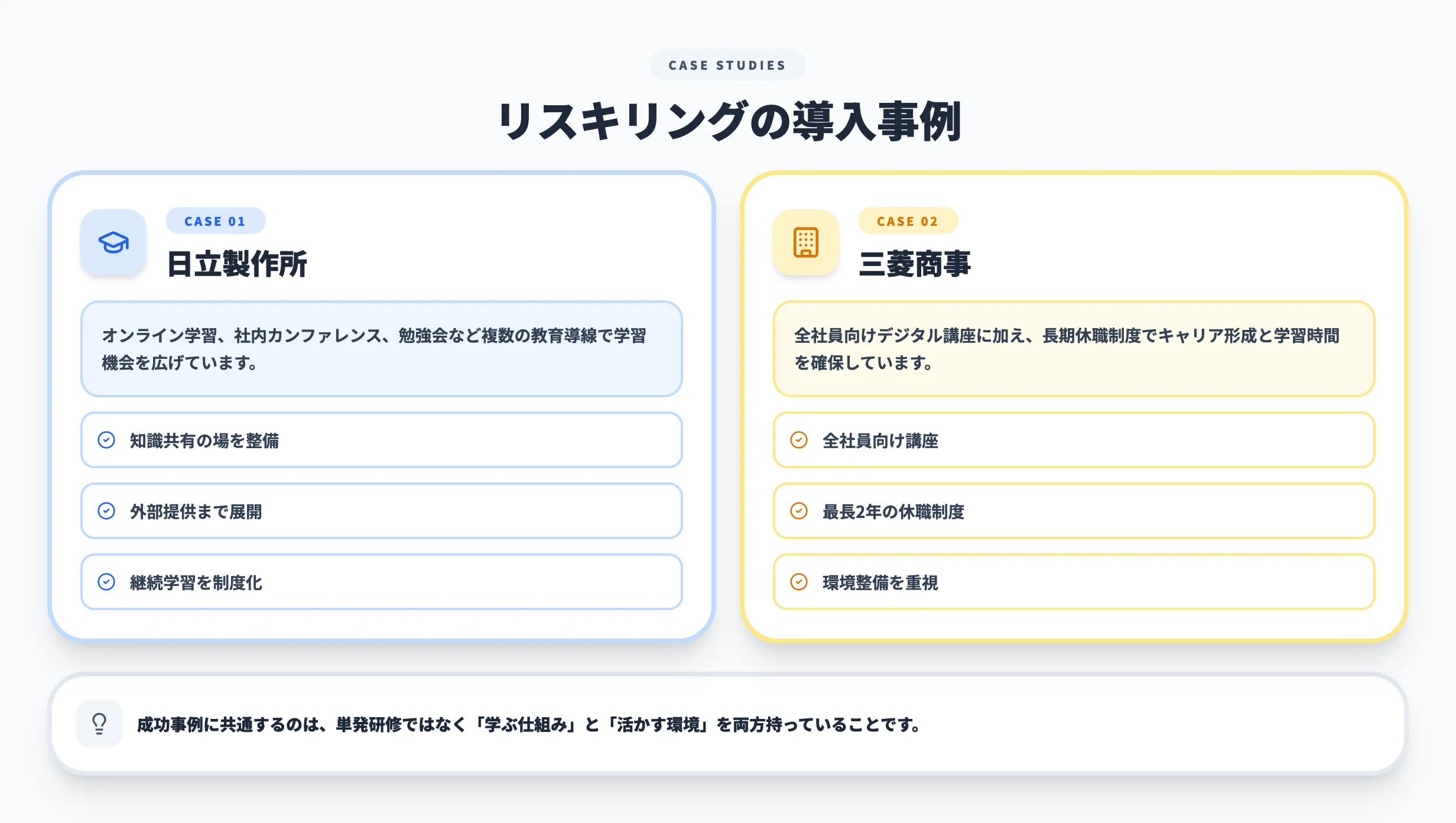 リスキリングの導入事例