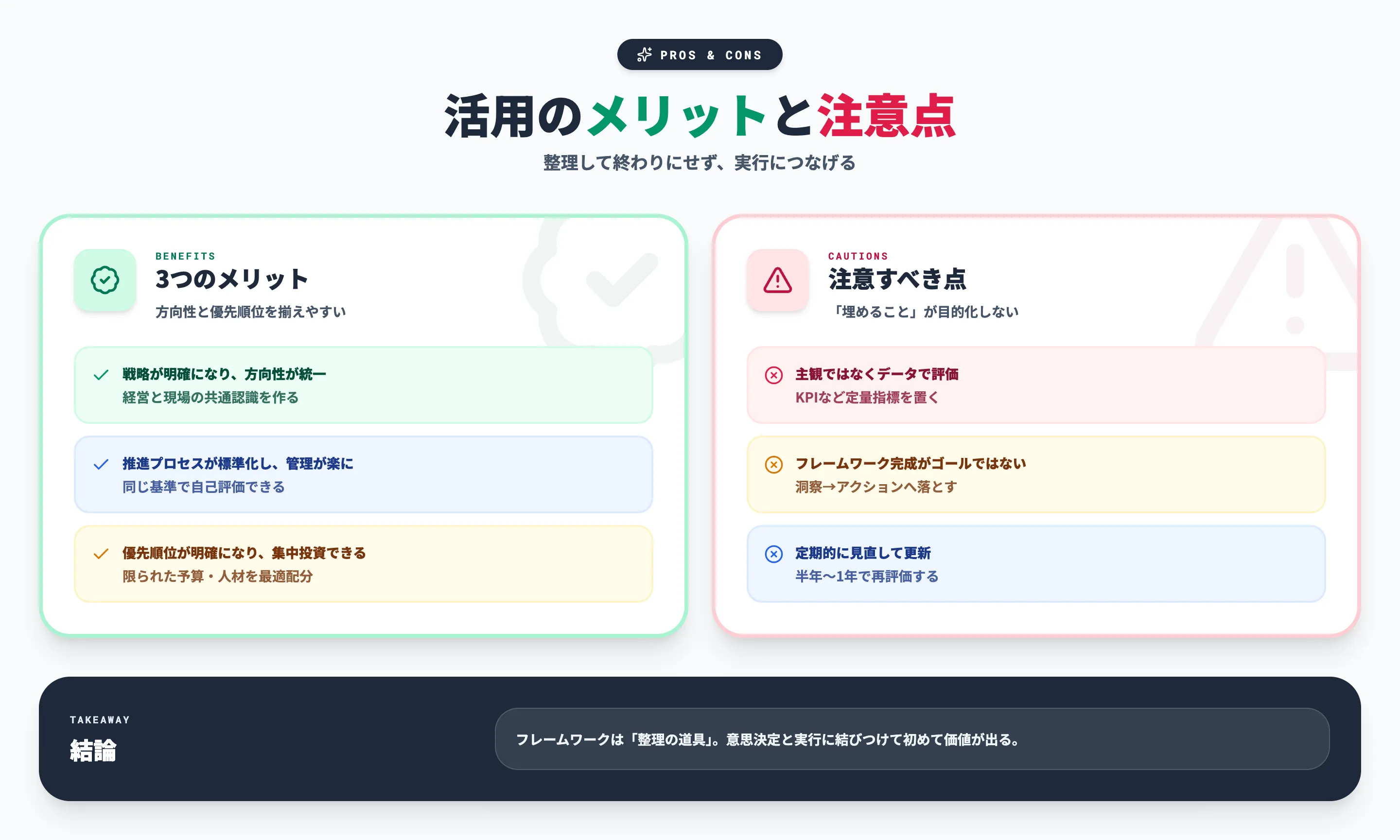 DXフレームワーク活用のメリットと注意点