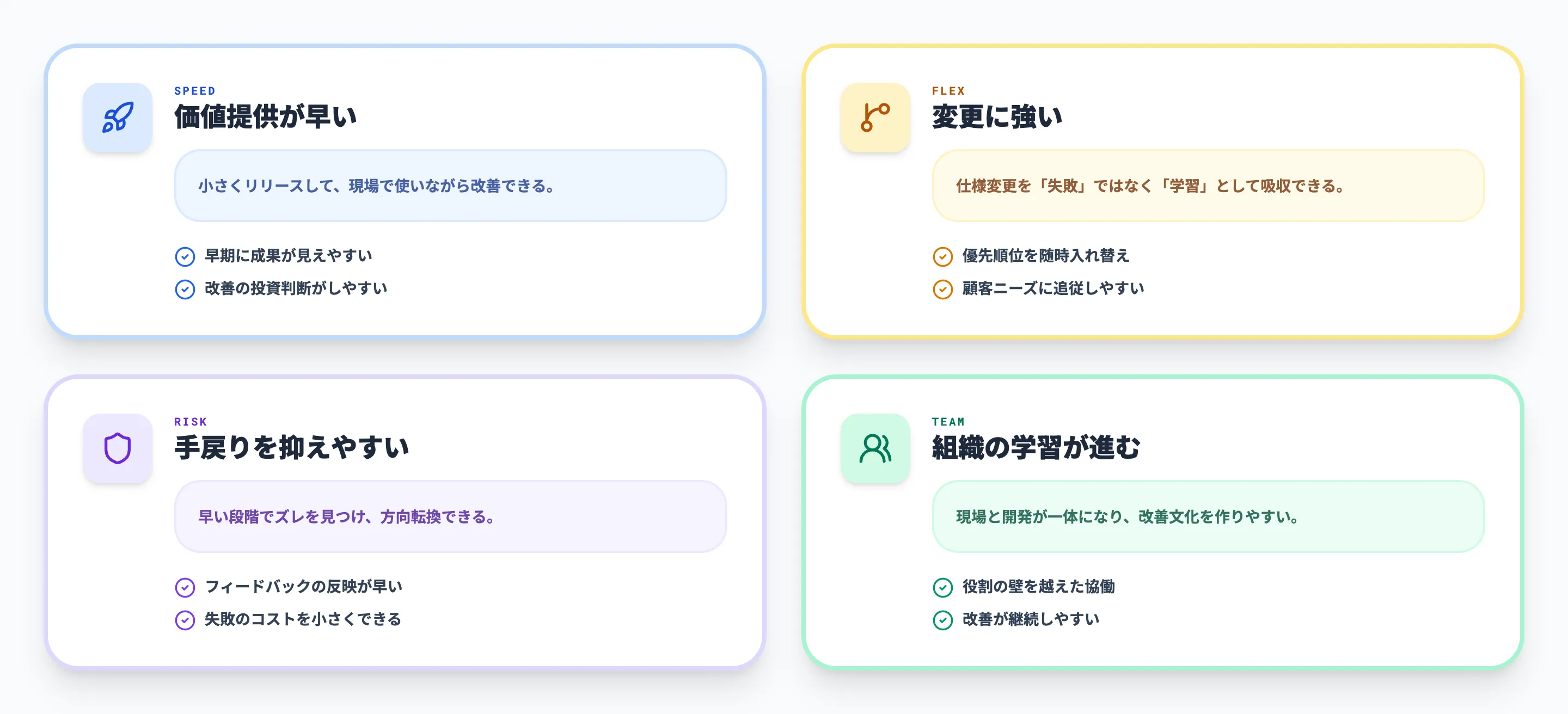 アジャイル開発のメリット