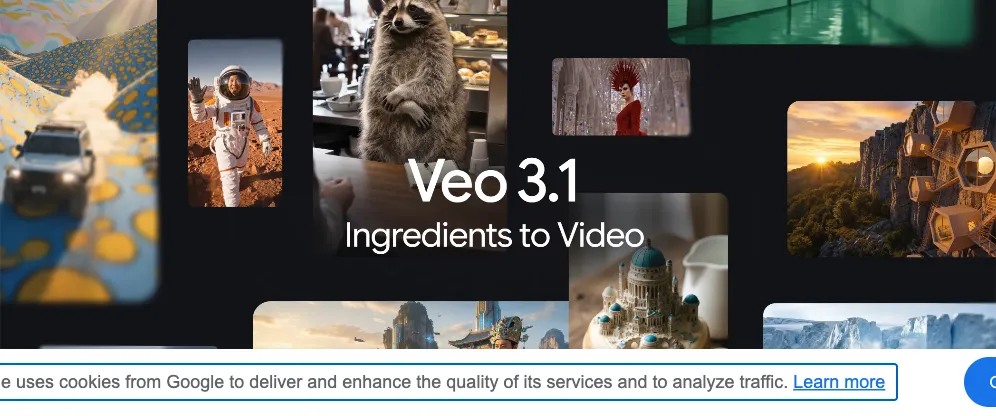 Google Veo 3.1で生成された動画のコラージュ