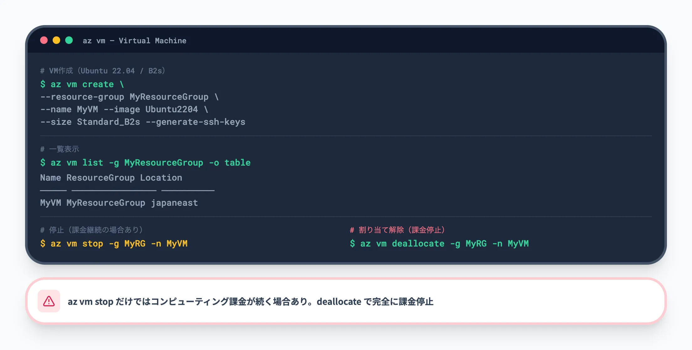 仮想マシンの操作