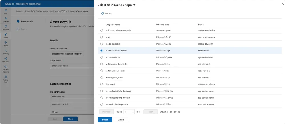 Azure IoT Operations Create Assetワークフロー