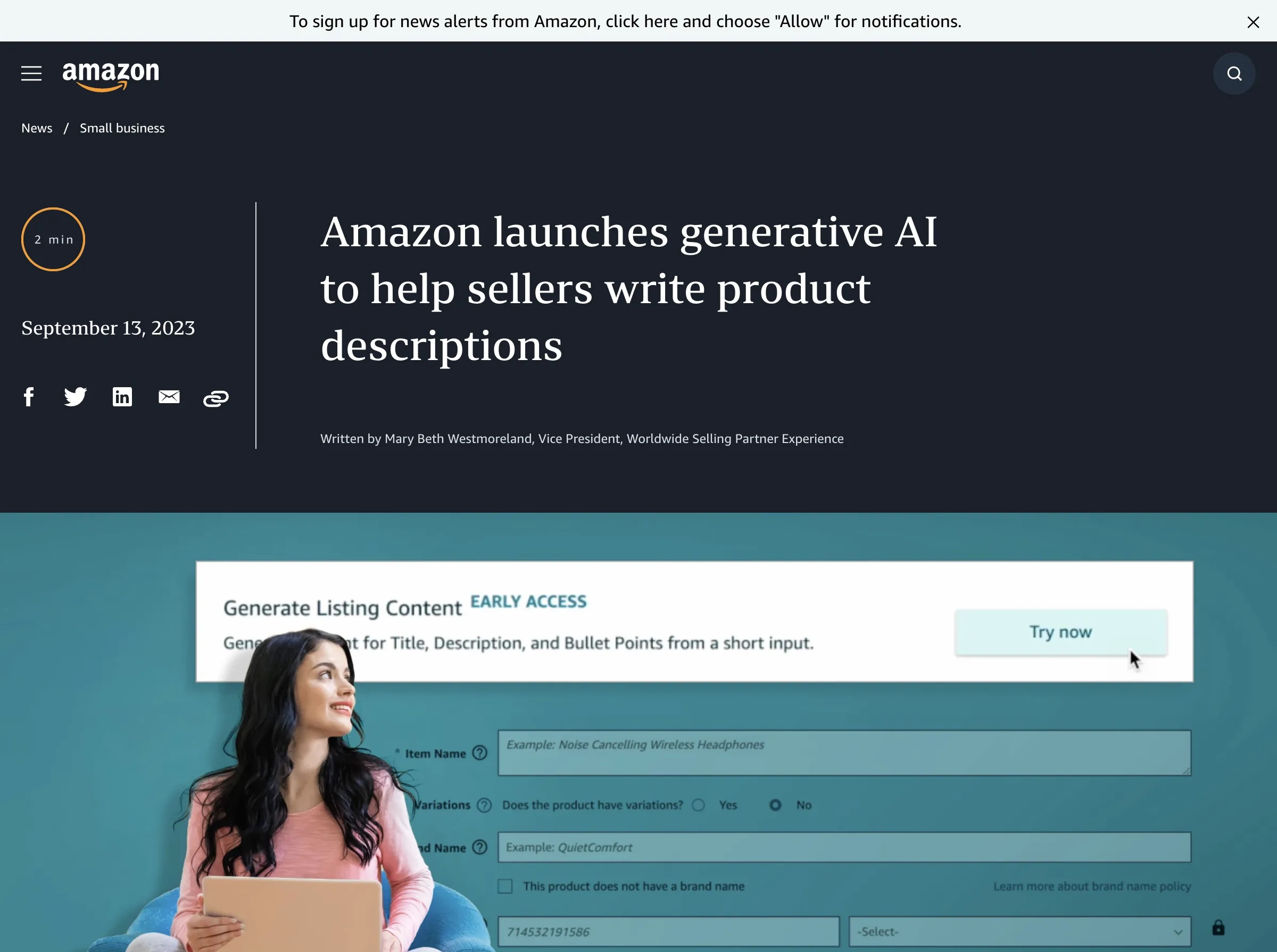 Amazon Revolutionizes Listing Creation for Sellers with New Generative AI Capabilities