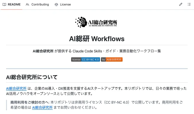 AI総研 Workflows OSS