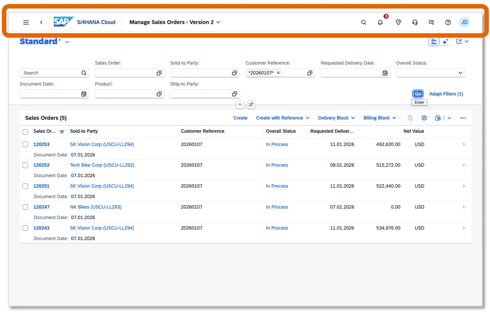 S/4HANA Cloud Fiori Manage Sales Orders