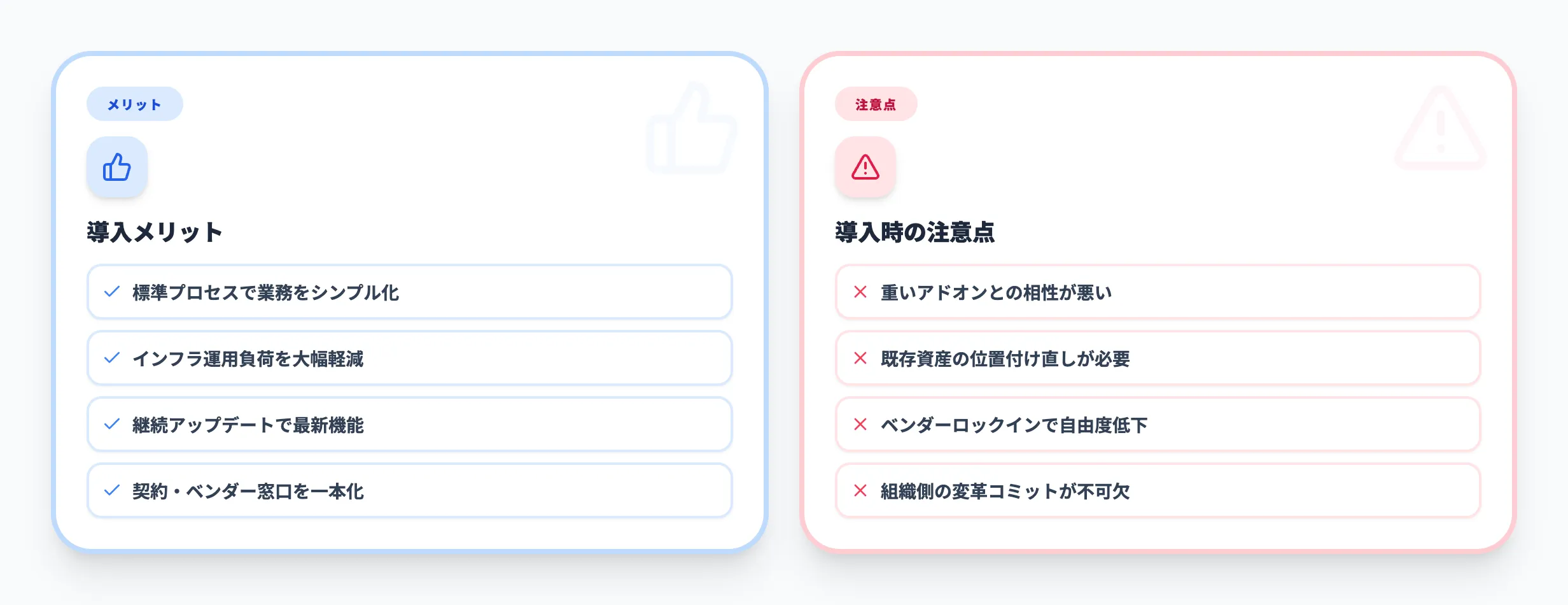 メリットと注意点