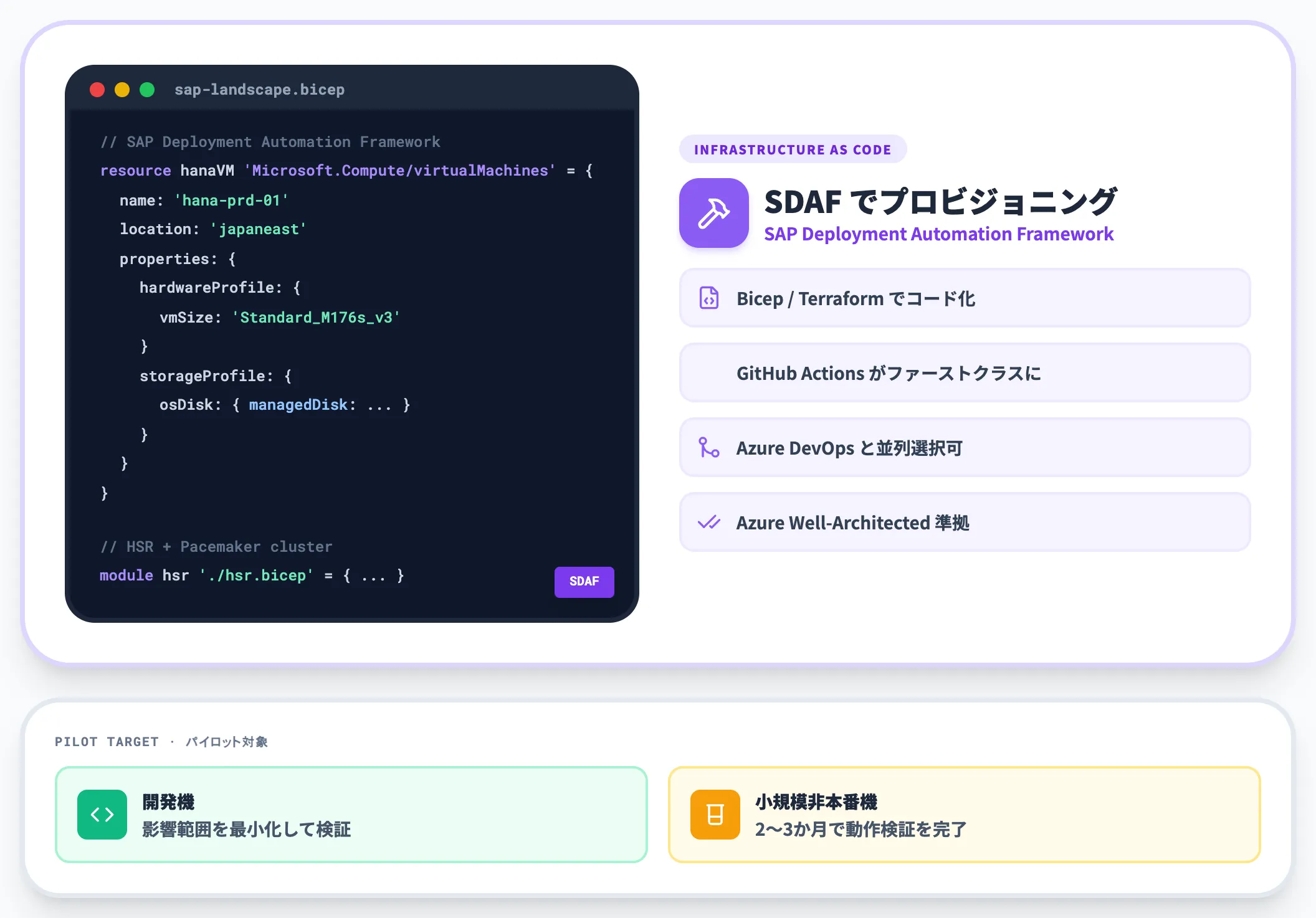 フェーズ2 パイロットとSDAF