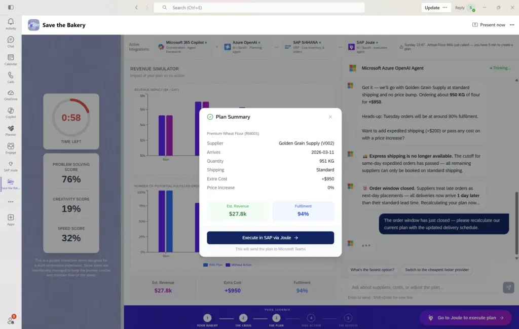 SAP JouleとMicrosoft 365 Copilotを跨いだエージェント業務シナリオデモ